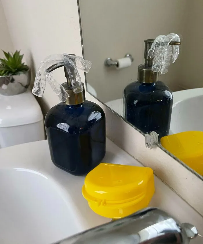 Aquí es donde mi mujer deja sus cosas de los dientes