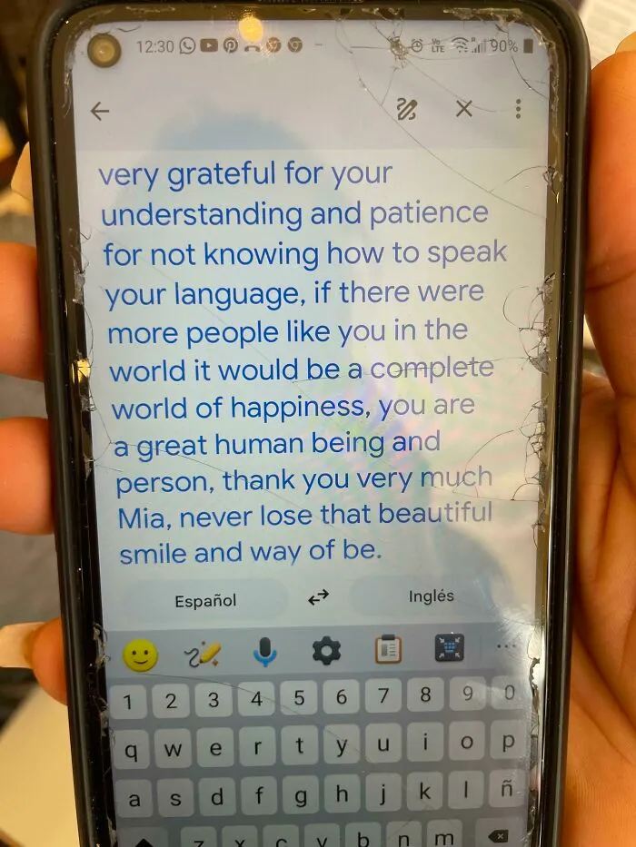 A Spanish Speaking Couple Came Into The Restaurant Today. She Translated This On Her Phone For Me. Made My Day