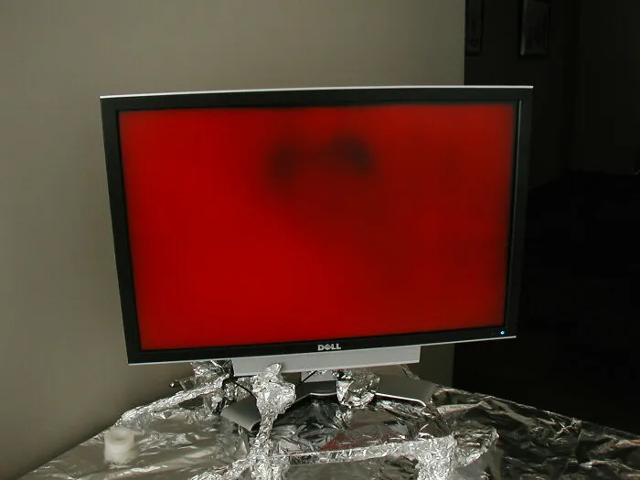 As A Practical Joke, Some Coworkers Wrapped My Office In Foil. In The Process, My 30" LCD Monitor Was Accidentally Turned On, And It Boiled Itself
