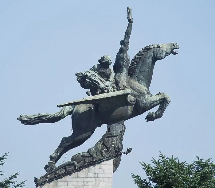 Statue of Chollima in a park 