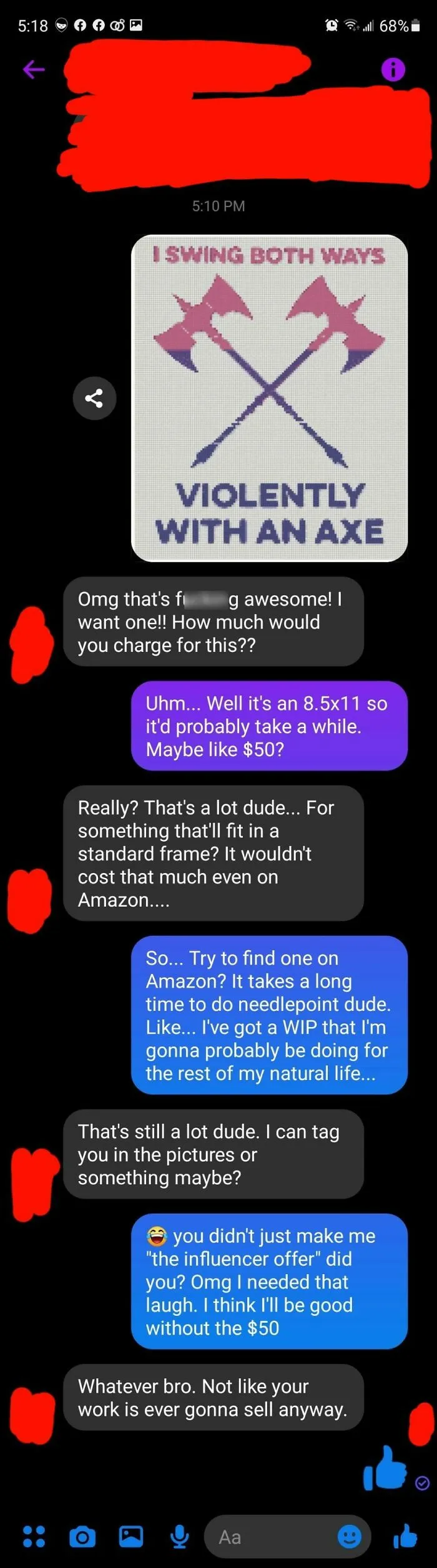 CB "Friend" With Like 120 Facebook Friends Deserves A Free Needlepoint