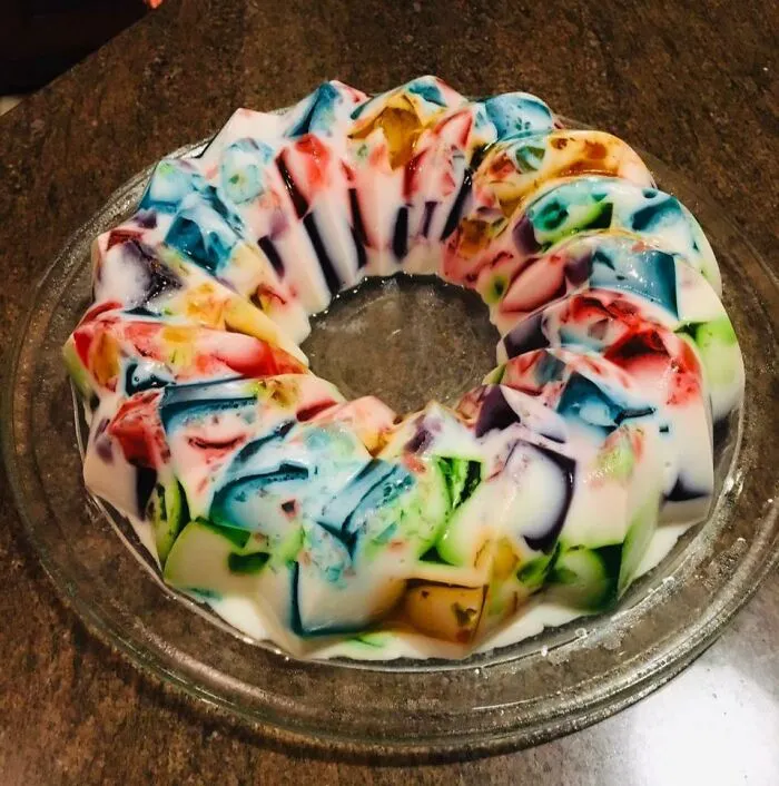 Gelatina casera de cristales rotos