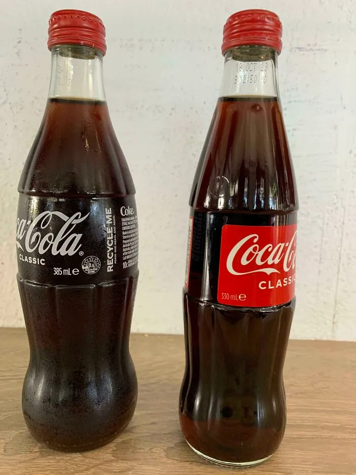 La botella de Coca Cola de vidrio ha encogido