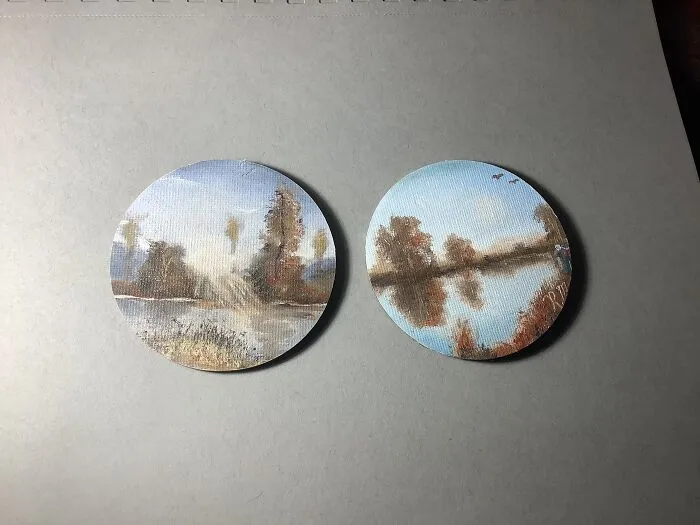 3 X 3 Oil Paintings (Age 13)