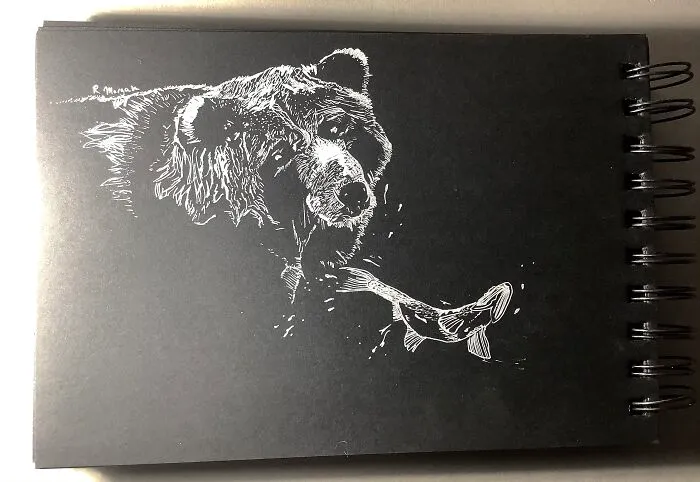 White Gel Pen On Black Paper (Age 14)