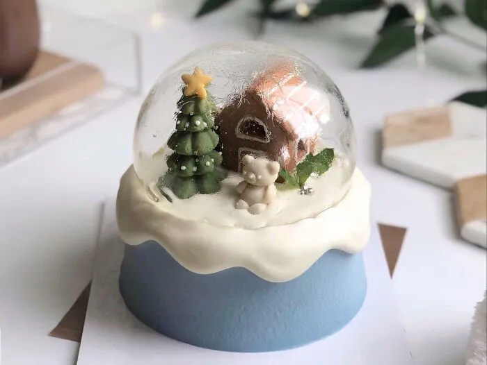 Made A Snow Globe Cake For Christmas!