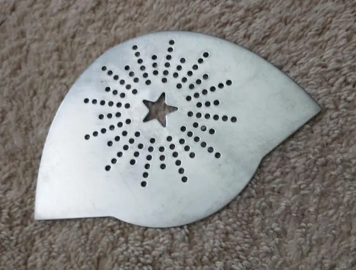 Thin Decorated Metal Plate, 7 Inches Long