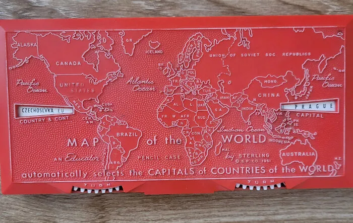 My Dad's World Map Pencil Case From 1961
