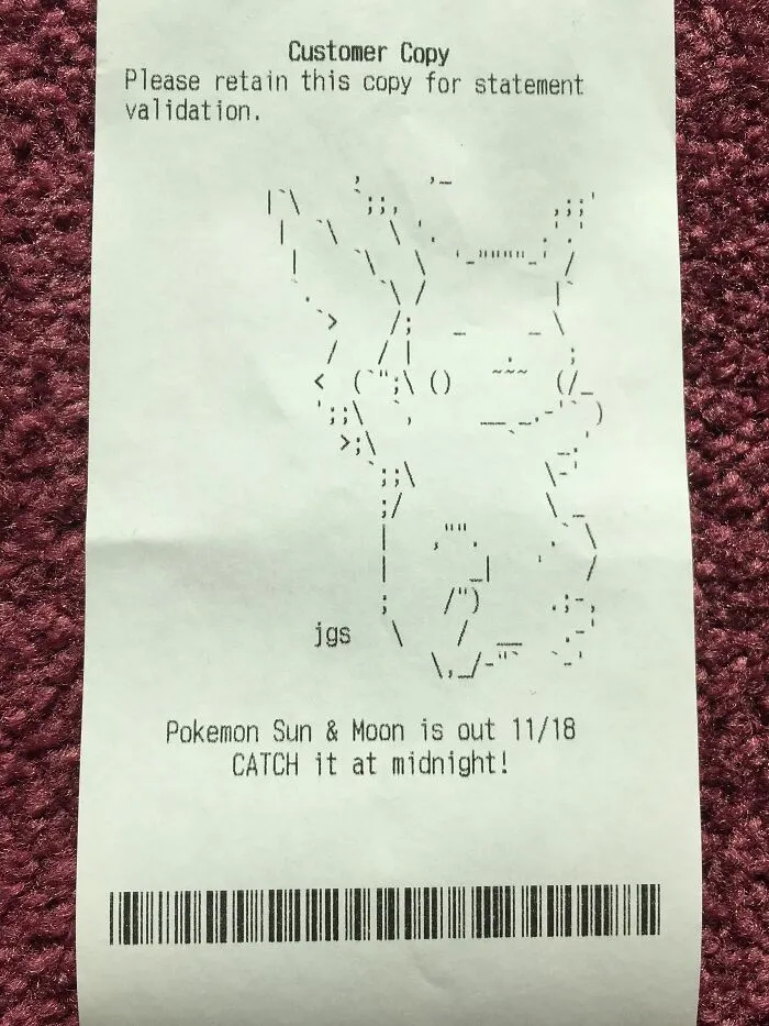 My Bull Moose Receipt Has A Pikachu On It
