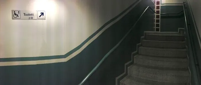 Toilets For Disabled People Are Located Upstairs In A Restaurant In Stockholm