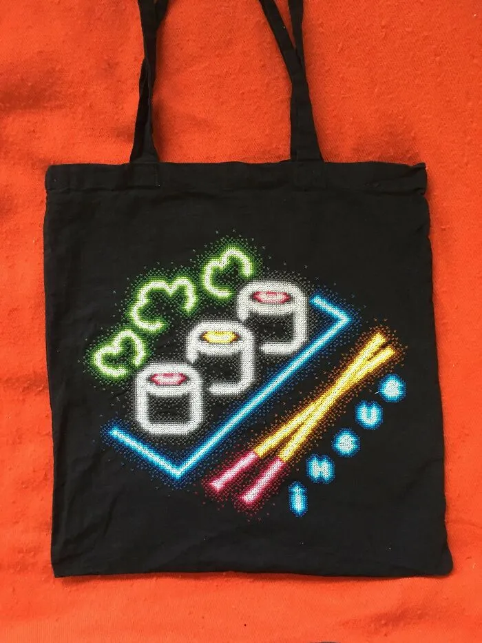 Seven Months And Three Countries Later, My Neon Sushi Bag Is Finally Done!