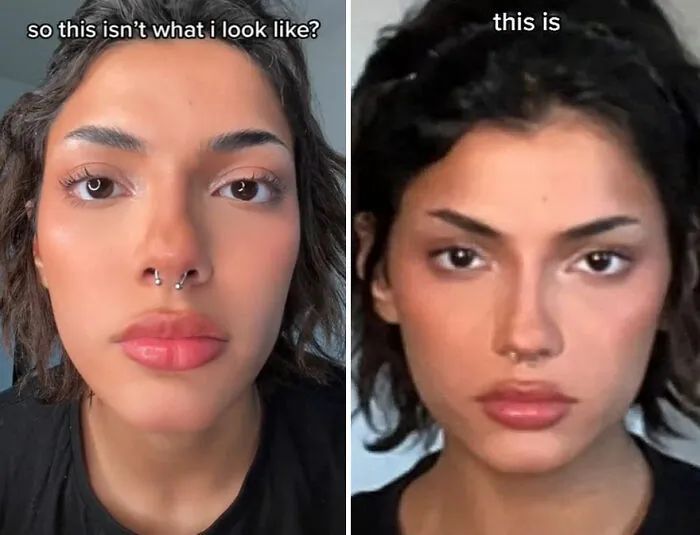 TikTok Selfie Trend Has People Surprised By How They Really Look And Here Are 35 Side-By-Side Comparisons