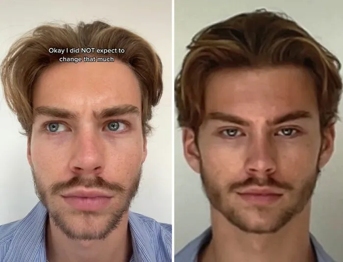 TikTok Selfie Trend Has People Surprised By How They Really Look And Here Are 35 Side-By-Side Comparisons