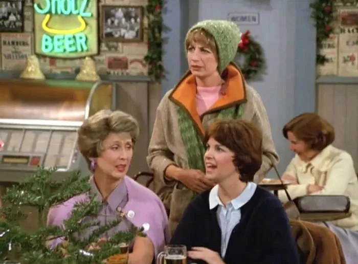 Laverne wearing green knitted hat 