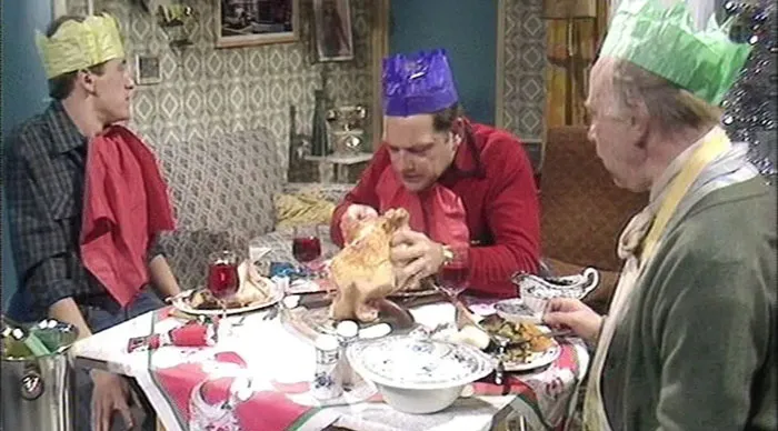 David, Nicholas and Buster dinning 