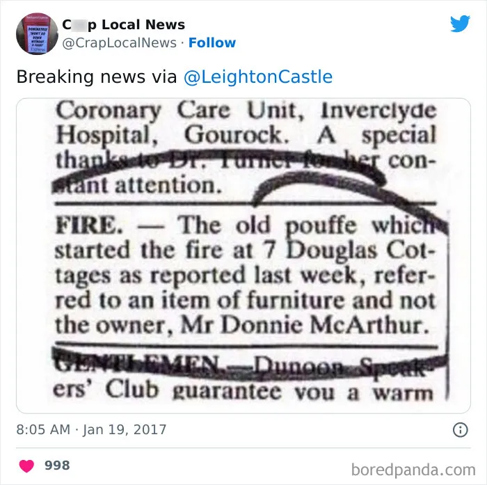 50 Fun Headlines From Local News That Are Unhinged And Bizarre