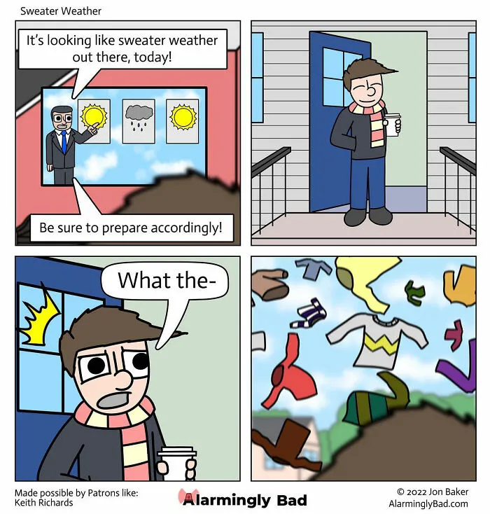 This Artist Is Creating 'Alarmingly Bad' Comics With Humorous And Unpredictable Twists At The End (35 Pcs)