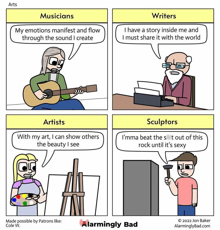 This Artist Is Creating 'Alarmingly Bad' Comics With Humorous And Unpredictable Twists At The End (35 Pcs)