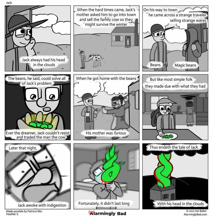 This Artist Is Creating 'Alarmingly Bad' Comics With Humorous And Unpredictable Twists At The End (35 Pcs)