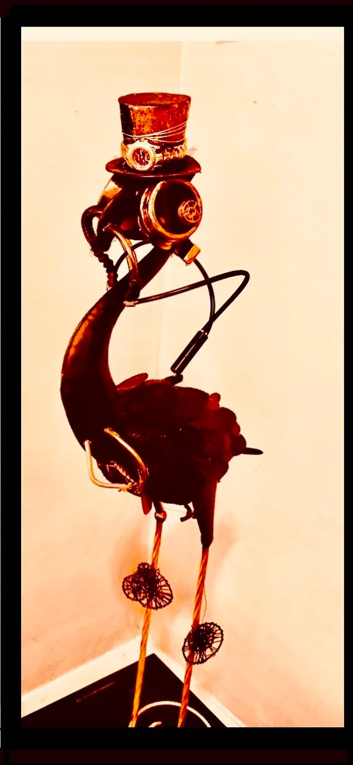 Steampunk Flamingo. Can I Use This Guy Instead Of My Sketch? Technically Its Not Done As Im Still Working On It. That Said I Did Add The Nylon Netting Over The O2tubes This Afternoon