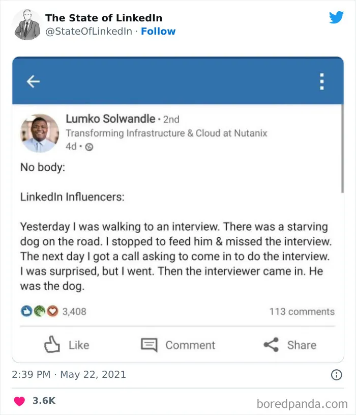 "The State Of LinkedIn" Twitter Page Exposes The Cringiest And Most Out-Of-Touch Posts On LinkedIn (30 Pics)