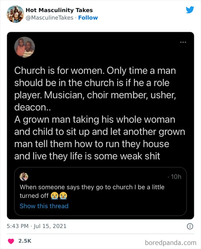 35 "Hot Masculinity Takes" That Are So Wrong, They Had To Be Shamed On This Twitter Page (New Posts)