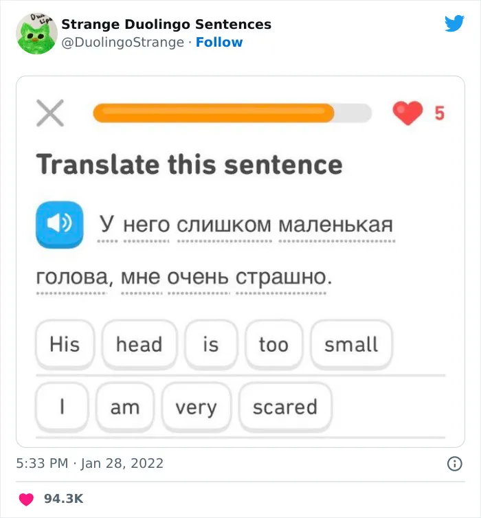 40 Of Duolingo’s Funniest And Most Random Translation Prompts, As Shared By This Twitter Account