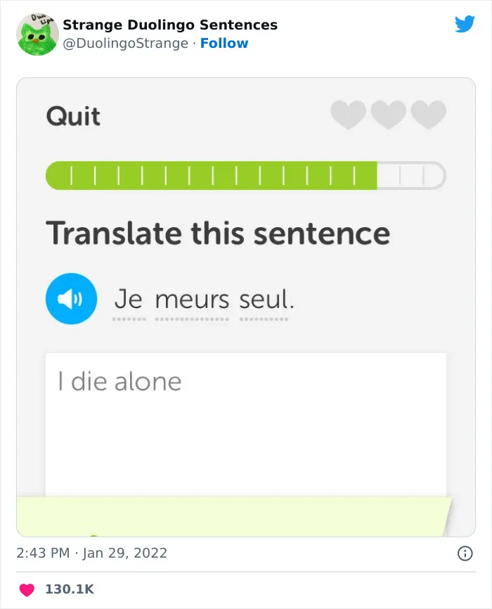40 Of Duolingo’s Funniest And Most Random Translation Prompts, As Shared By This Twitter Account