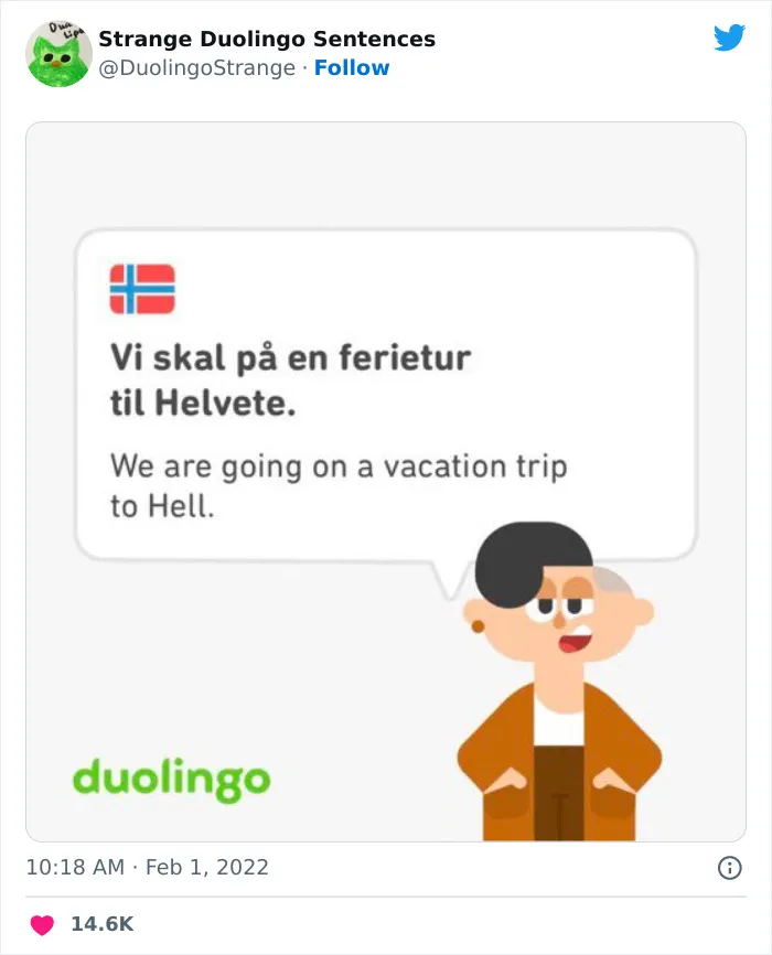 40 Of Duolingo’s Funniest And Most Random Translation Prompts, As Shared By This Twitter Account