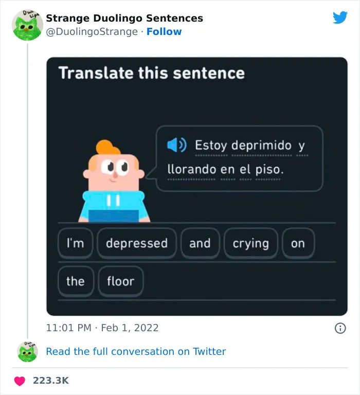 40 Of Duolingo’s Funniest And Most Random Translation Prompts, As Shared By This Twitter Account