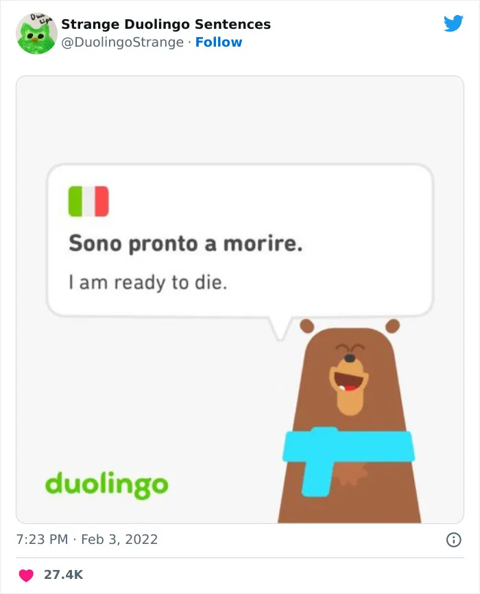 40 Of Duolingo’s Funniest And Most Random Translation Prompts, As Shared By This Twitter Account