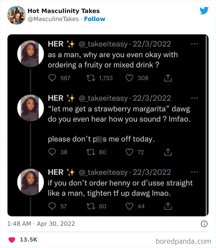 35 "Hot Masculinity Takes" That Are So Wrong, They Had To Be Shamed On This Twitter Page (New Posts)