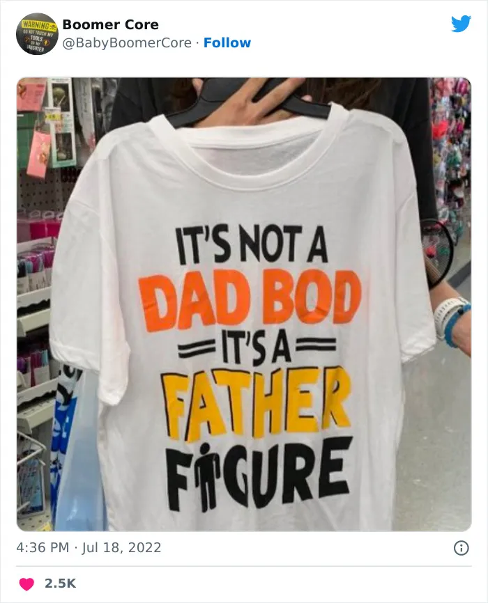 40 Cringy, Tasteless, And Cursed "Boomer Core" Items Of Clothing People Actually Wear In Public, As Shared On This Twitter Page
