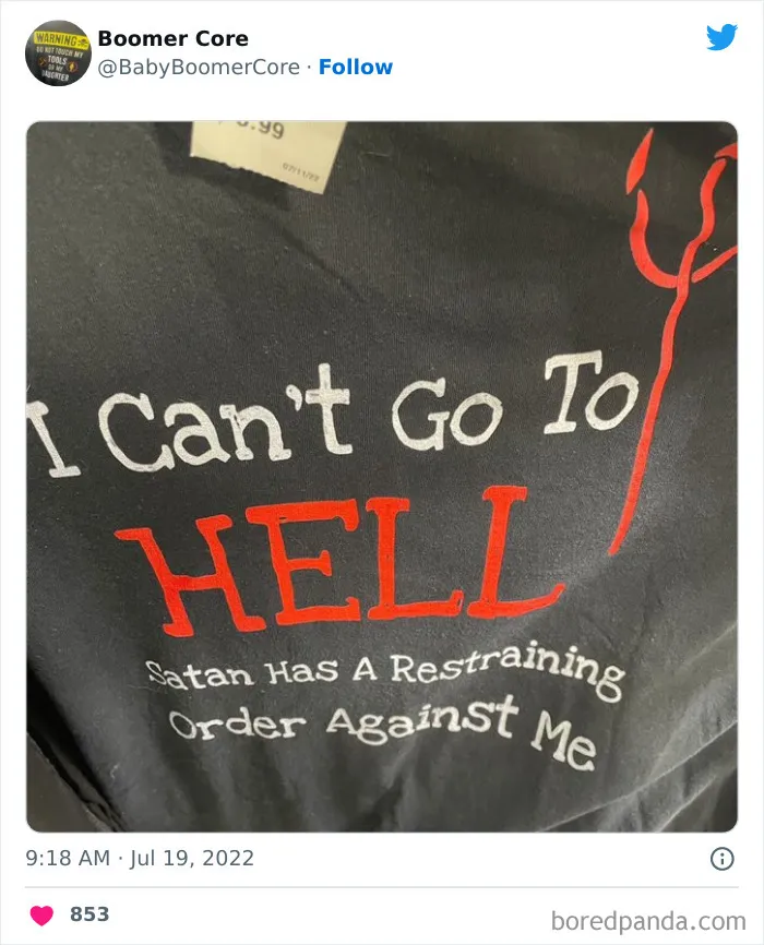 40 Cringy, Tasteless, And Cursed "Boomer Core" Items Of Clothing People Actually Wear In Public, As Shared On This Twitter Page