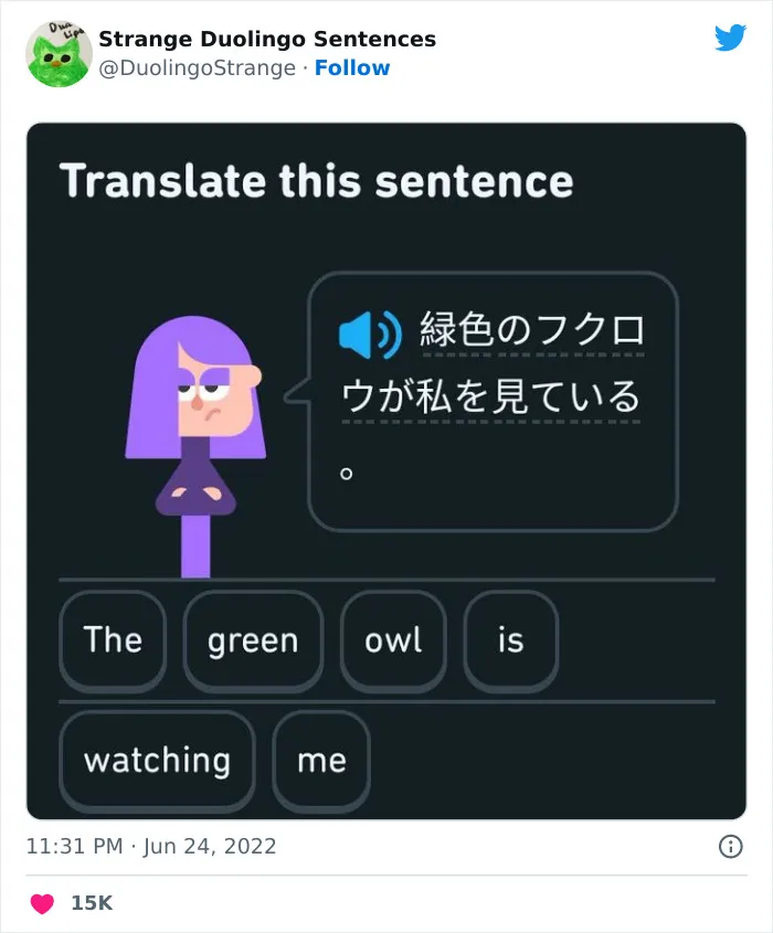 40 Of Duolingo’s Funniest And Most Random Translation Prompts, As Shared By This Twitter Account