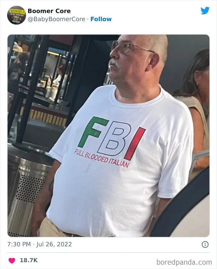 40 Cringy, Tasteless, And Cursed "Boomer Core" Items Of Clothing People Actually Wear In Public, As Shared On This Twitter Page