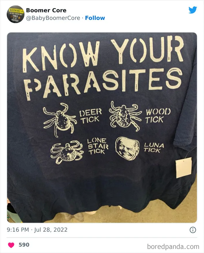 40 Cringy, Tasteless, And Cursed "Boomer Core" Items Of Clothing People Actually Wear In Public, As Shared On This Twitter Page