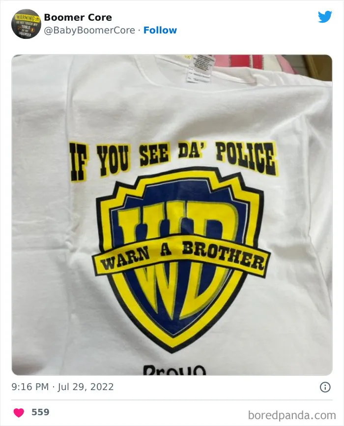 40 Cringy, Tasteless, And Cursed "Boomer Core" Items Of Clothing People Actually Wear In Public, As Shared On This Twitter Page