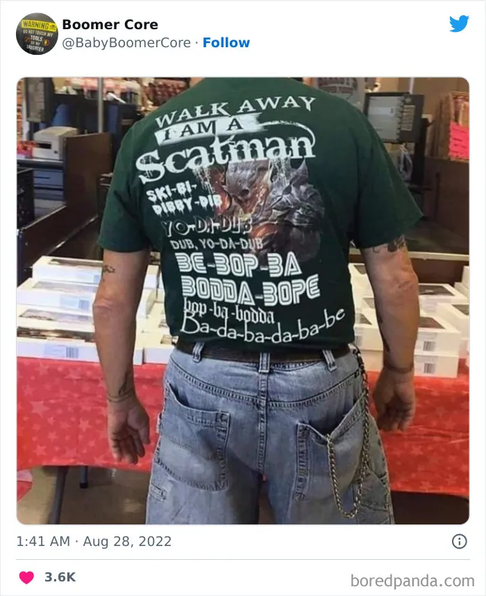 40 Cringy, Tasteless, And Cursed "Boomer Core" Items Of Clothing People Actually Wear In Public, As Shared On This Twitter Page