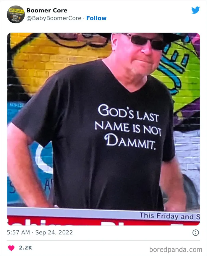 40 Cringy, Tasteless, And Cursed "Boomer Core" Items Of Clothing People Actually Wear In Public, As Shared On This Twitter Page