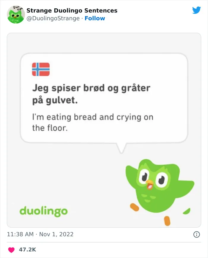 40 Of Duolingo’s Funniest And Most Random Translation Prompts, As Shared By This Twitter Account