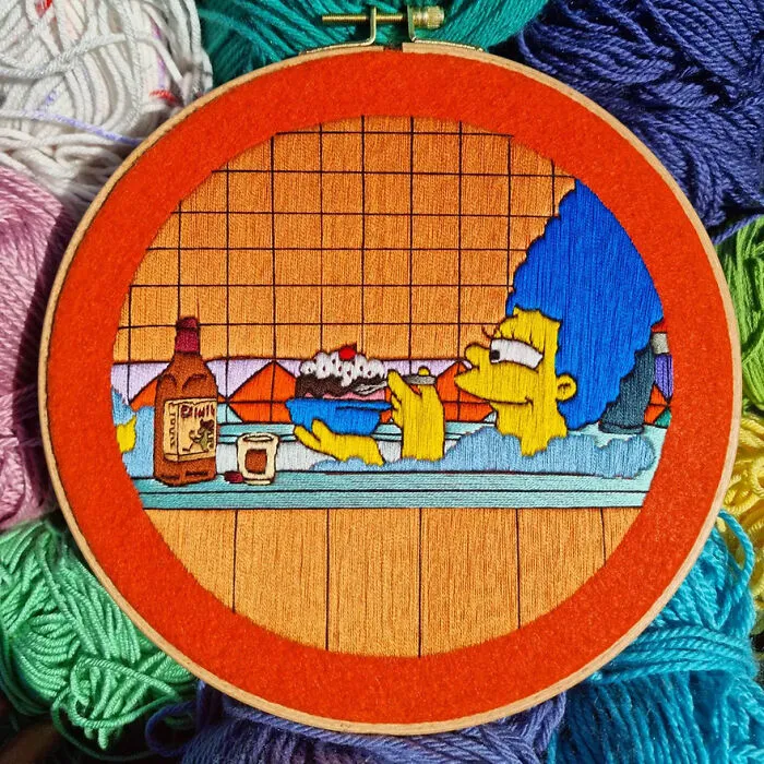 I Create Embroideries Of The Simpsons And It Takes Me 10-30 Hours Per Scene (35 New Pics)