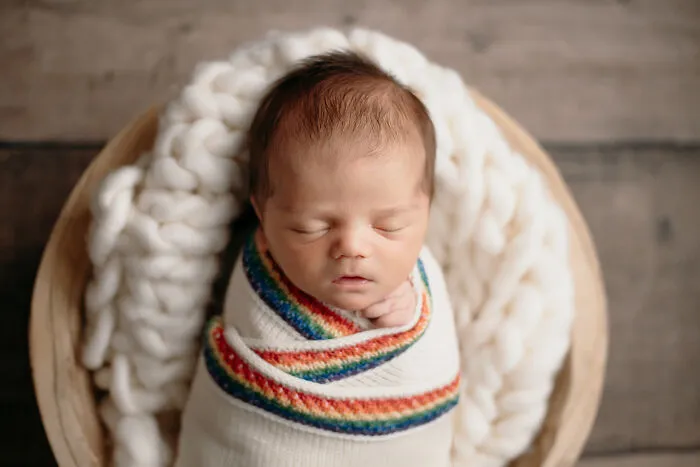 Thin Rainbow Theme Wrapped Baby