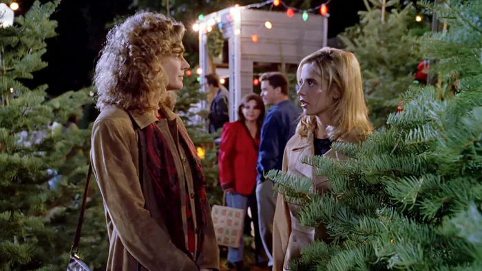 Buffy picking Christmas tree 