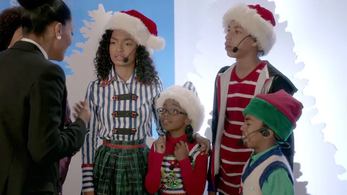 Kids wearing Santa's cap 