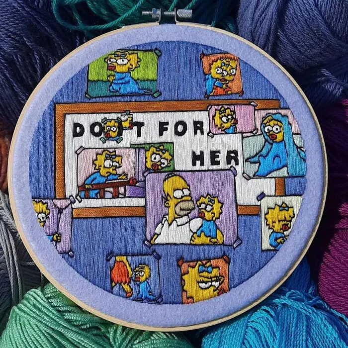 I Create Embroideries Of The Simpsons And It Takes Me 10-30 Hours Per Scene (35 New Pics)