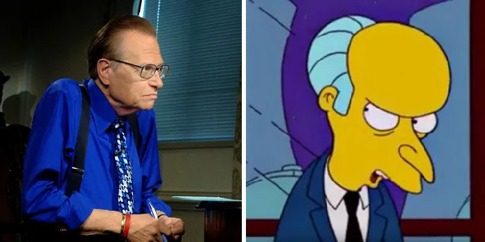 Mr. Burns From The Simpsons and similar looking picture of Larry King 