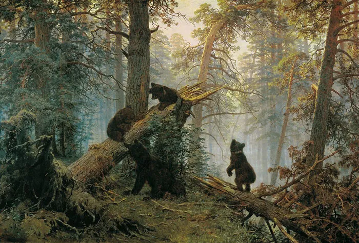 Morning In A Pine Forest (1889) By Ivan Shishkin And Konstantin Savitsky