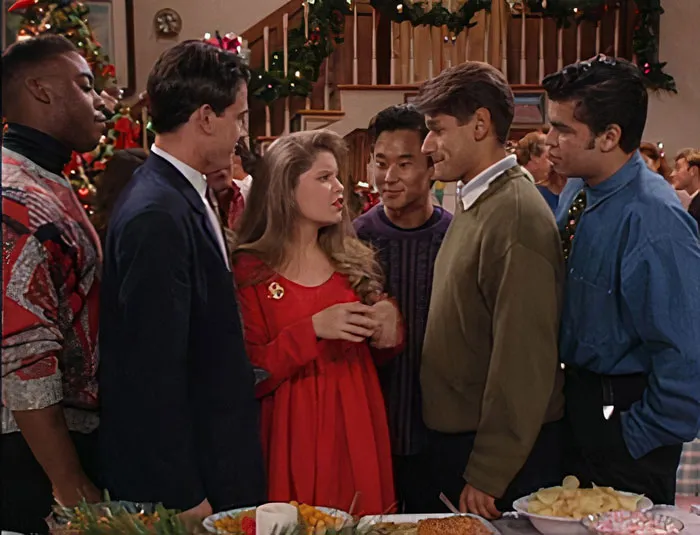 People throwing a Christmas party 
