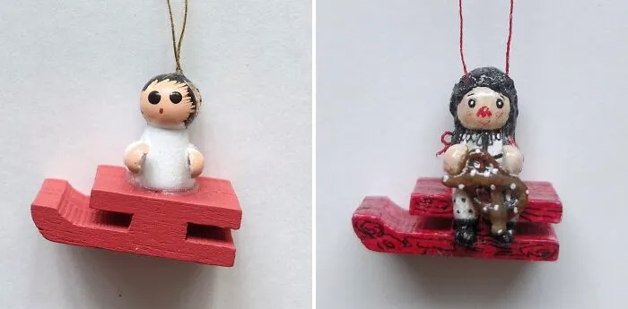 Girl On The Sledge With A Pretzel